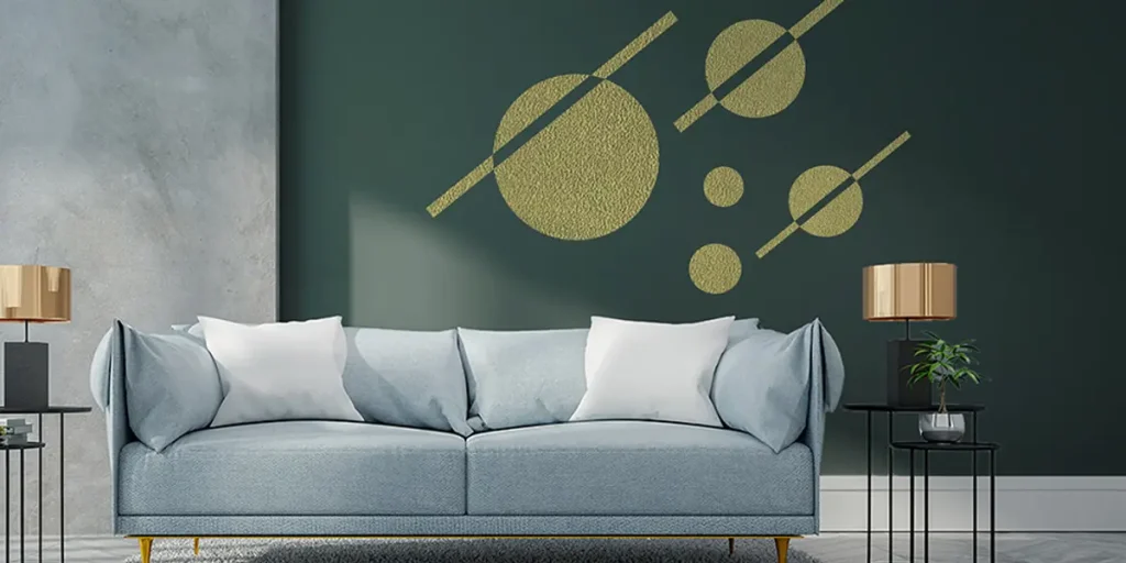 living room with silk glamart metallica